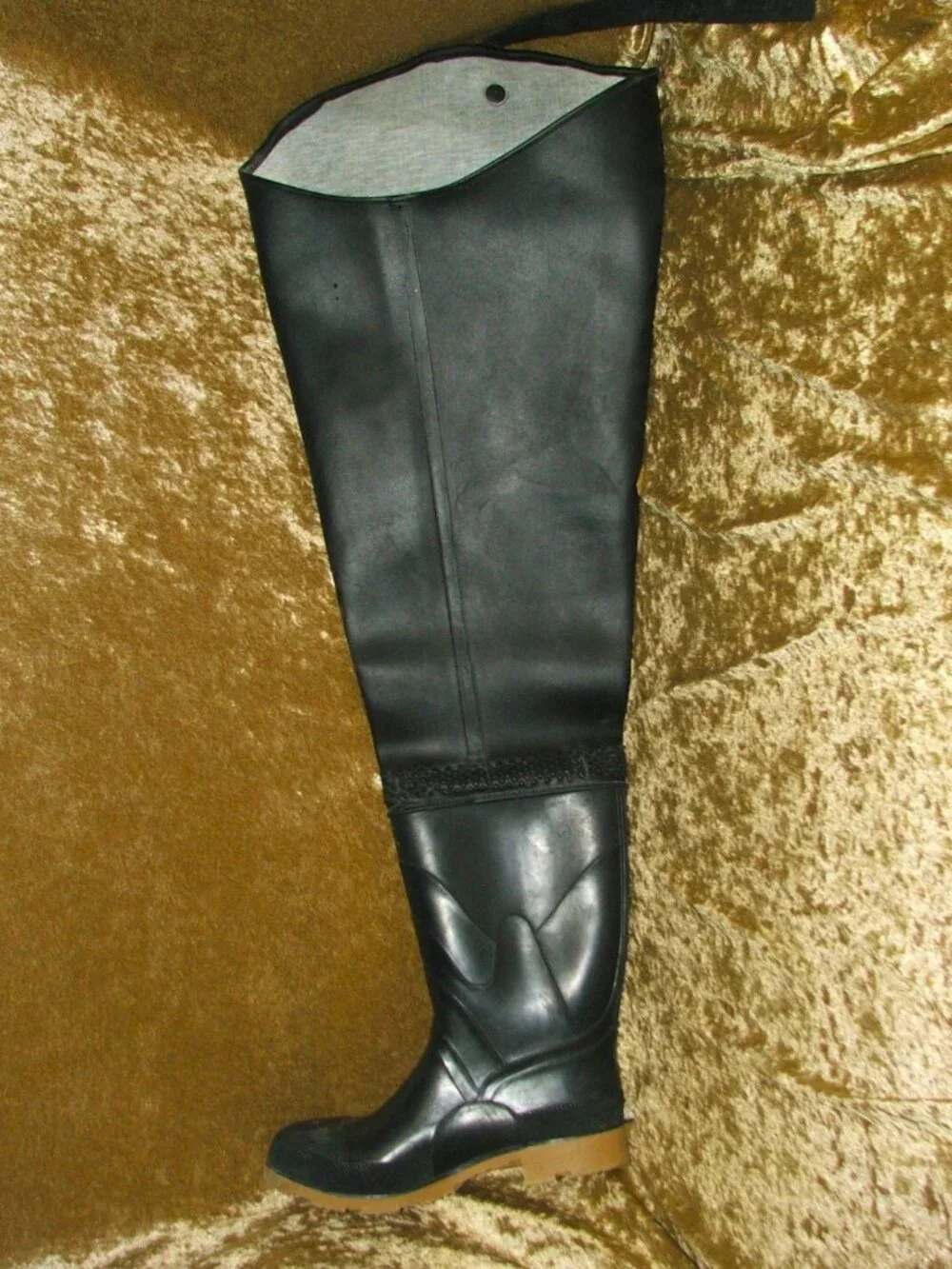 Bata Steel Toe Black Rubber Hip Boots Steel Shank 86055 Sz 8